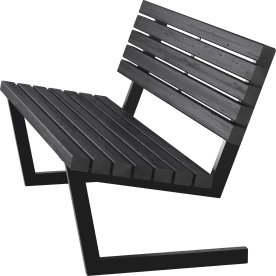 Plus Siesta Living Loungebänk, 150 cm, svart