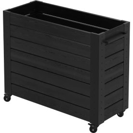 Plus Cubic Blomlåda med hjul 120x50x98, svart