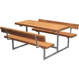 Plus Basic Jr bord/bänkset+ryggstöd, Thermowood