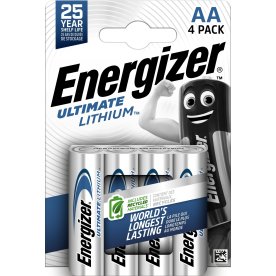 Energizer Lithium Standard AA batteri, 4 st.