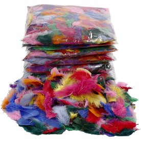 Dekorationsfjädrar | 7-8cm | 10x50 g | Ass. Färger