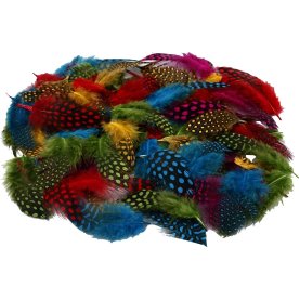 Pärlhönsfjäder | 50 g | Ass. Färger