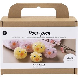 Mini DIY Kit Pompon | Kycklingar | Ass. färger