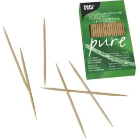 Tandpetare PURE Trä rund 8cm 100/fp