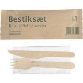 Besticksset trä med servett 400/fp