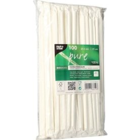 Sugrör PURE papp böjbar singelfp 100/fp