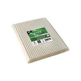 Sugrör PURE papp böjbar 20cm vit 100/fp