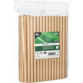 Sugrör PAPSTAR papper 10mmx21cm 100/fp