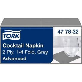 Servett TORK Cocktail 2-lags grå 200/fp