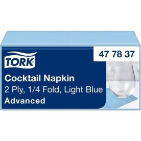 Servett TORK Cocktail 2-lag ljblå 200/fp