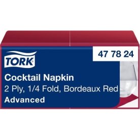 Servett TORK Cocktail 2-lag v.röd 200/fp