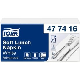 Servett TORK 1/8-vikt 3-lag vit 150/fp