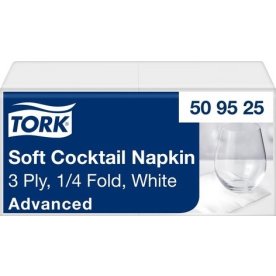 Servett TORK Vit 3-lgr, 24x24cm 200/fp