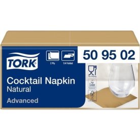 Servett TORK Cocktail 2-lag natur 200/fp