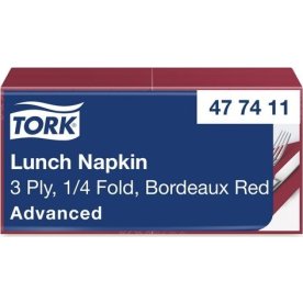 Servett TORK Lunch 3-lags vinröd 150/fp