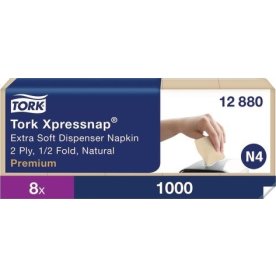 Servett TORK Pre N4 2-lags natur 1000/fp