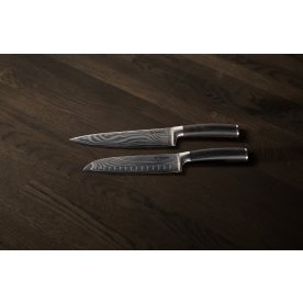 by Gaard Damascus Kockkniv 8" & Santokukniv 7"