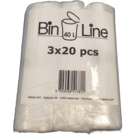 Soppåsar m/stjärnbotten 40L, 60x90cm, 10my, Klar