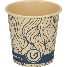 Pappersmugg, blå/natur, plastfri, 10 cl, 50 st.