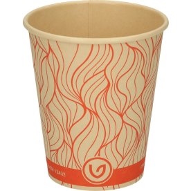 Pappersmugg, orange/natur, plastfri, 25 cl, 50 st.