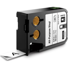 Dymo XTL, vinyltape, 19 mm, svart på vit