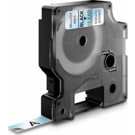 Dymo D1 etikettband 9mm, svart på klar