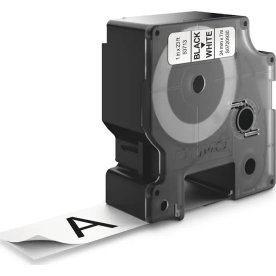 Dymo D1 etikettape, 24 mm, svart på vit