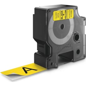 Dymo D1 etikettape, 24 mm, svart på gul