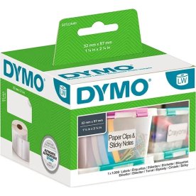Dymo universaletikett, 32x57 mm, 1000 st