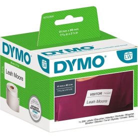Dymo LW namnskylt, 41x89 mm