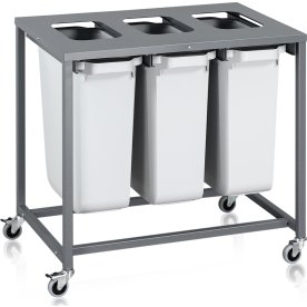 Sorteringsvagn Light, 3 behållare, 180 L.