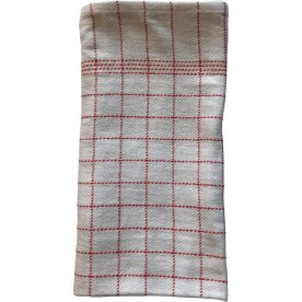 Kökshandduk 50x100 cm Vit med röda rutor