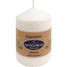 Blockljus, vegetabiliskt stearin, 6,8x10 cm, vit