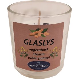 Glasljus, vegetabiliskt stearin, 7x7,6 cm, vit