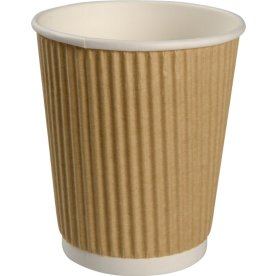 Pappersmugg, räfflat, brunt, 24 cl, 25 st.