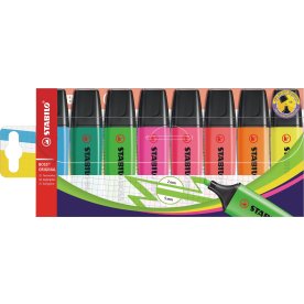 Stabilo Boss överstrykningspennor i etui, 8 st, bl