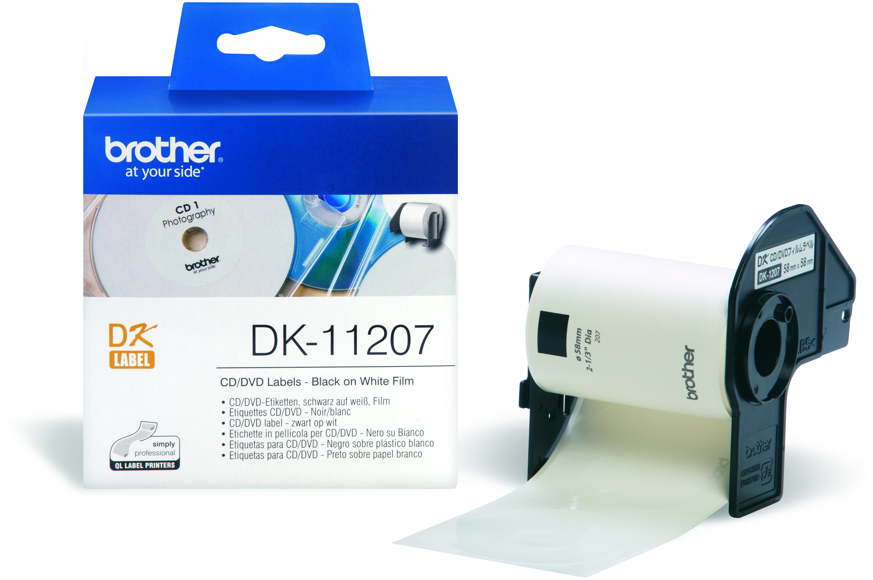 Brother CD/DVD-etikett, plast, 58x58 mm