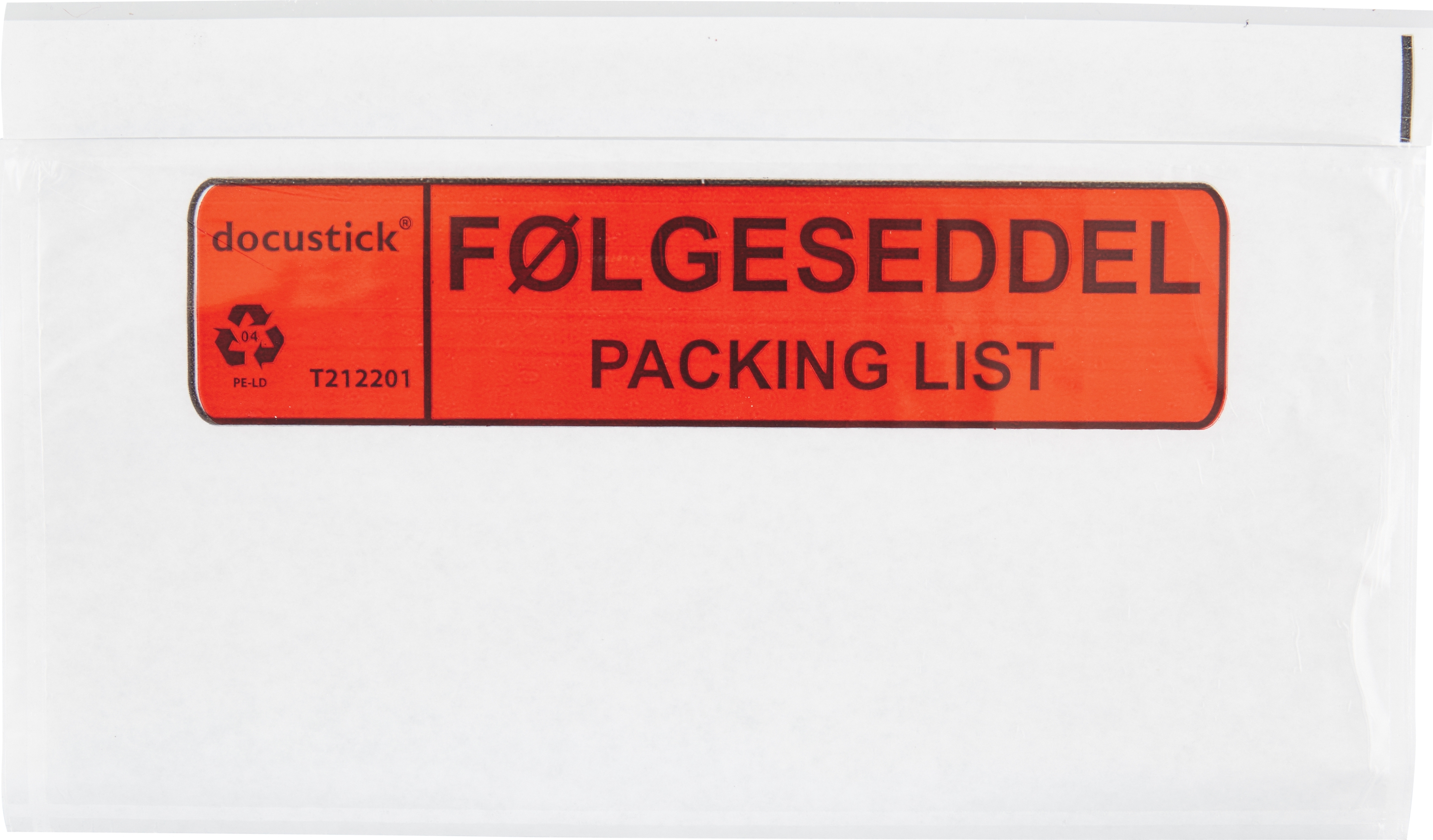 Följesedelsficka, “Följesedel/Packing list”, C65,