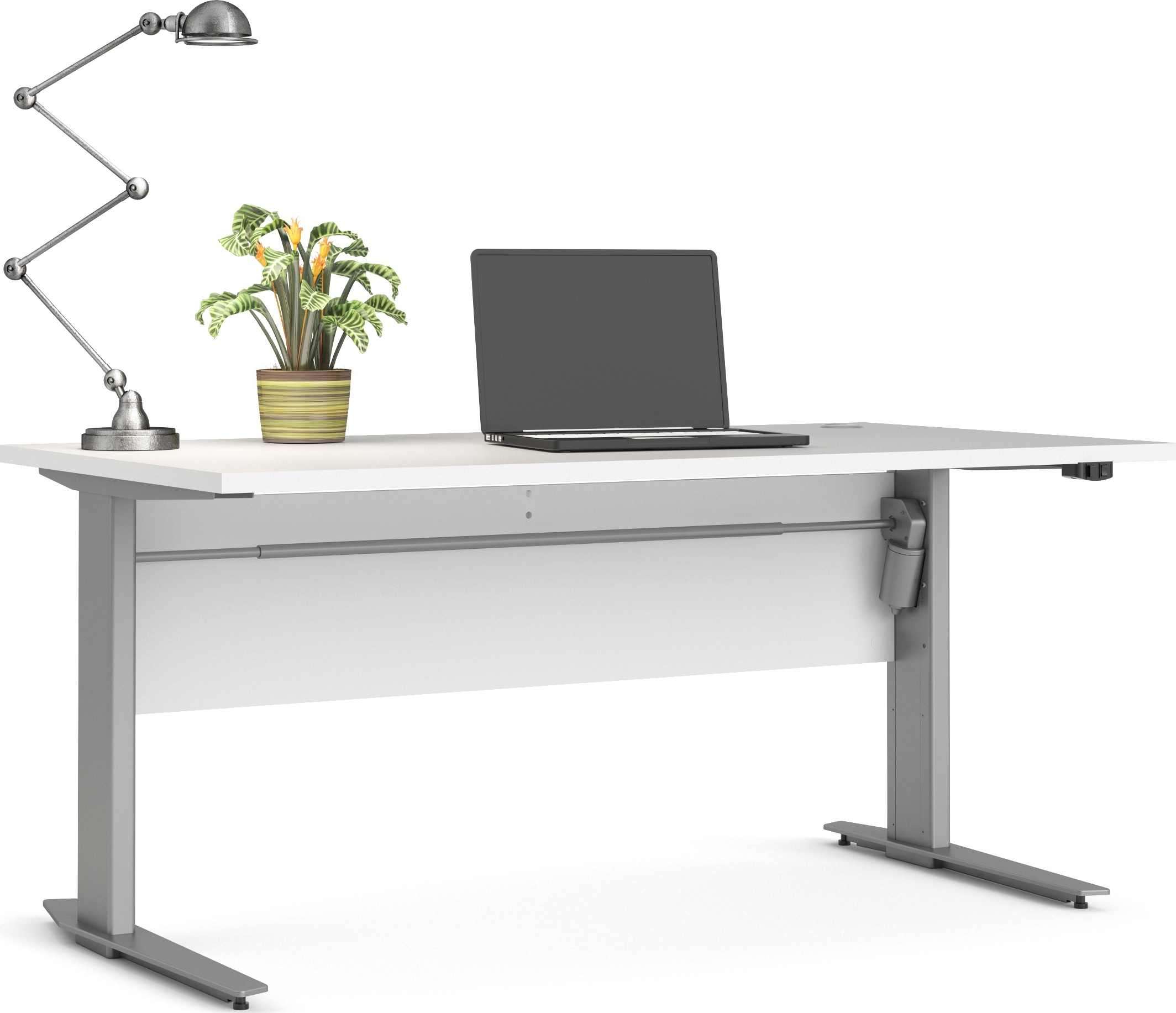 Skrivbord BudgetLine Höj-/sänkbart 150x80cm Vit/al