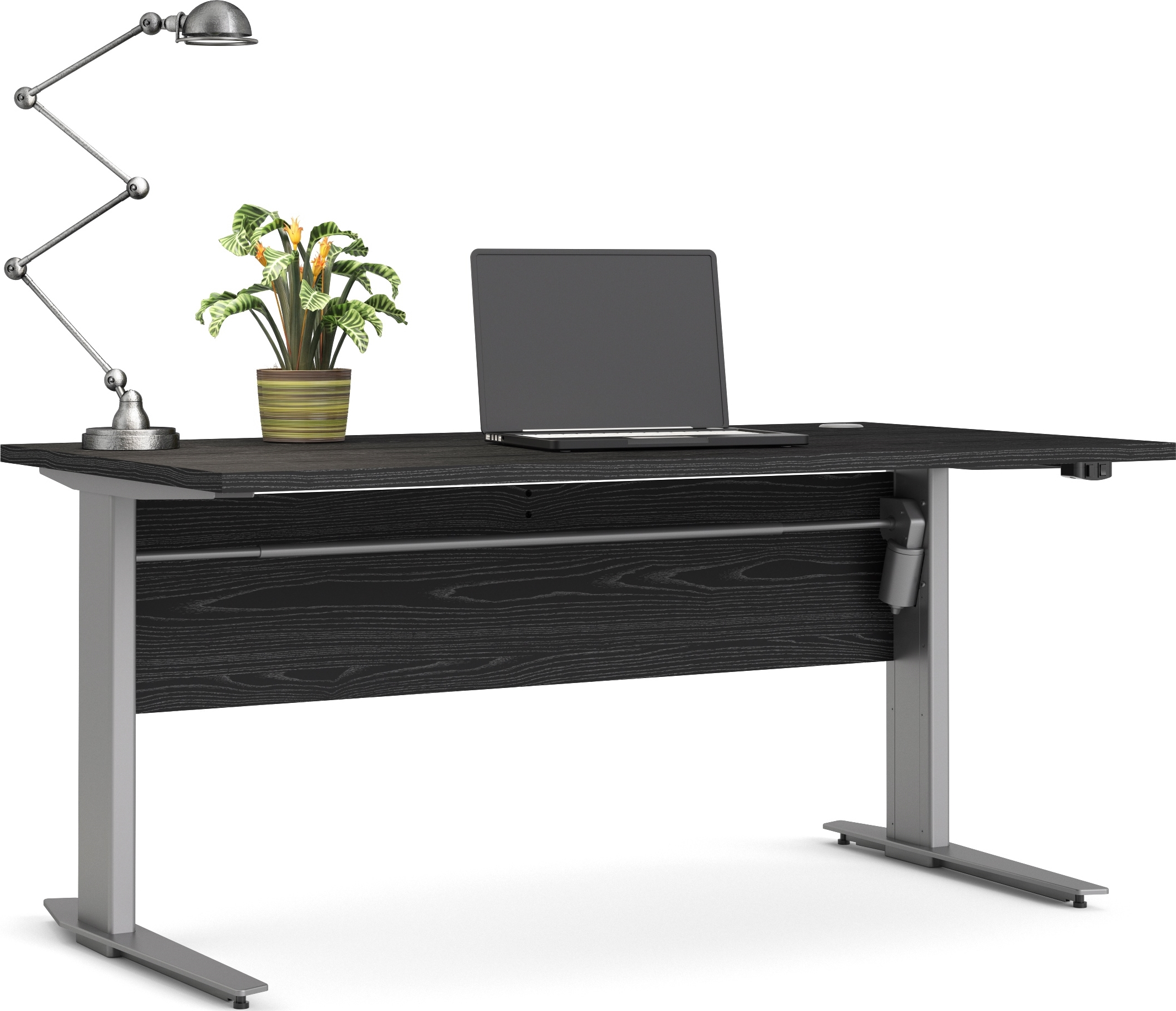 Skrivbord BudgetLine Höj-/sänkbart 150x80cm Sv/alu
