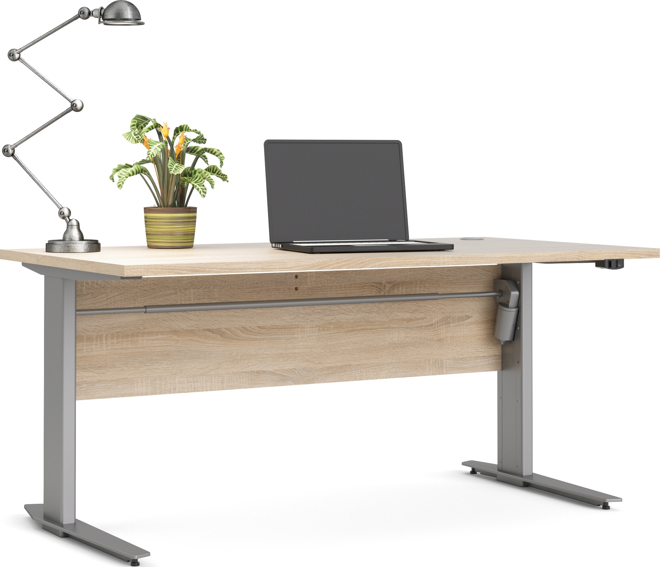 Skrivbord BudgetLine Höj-/sänkbart 150x80cm Ek/alu
